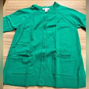 Green Short Sleeve Cardigan Christopher and Banks